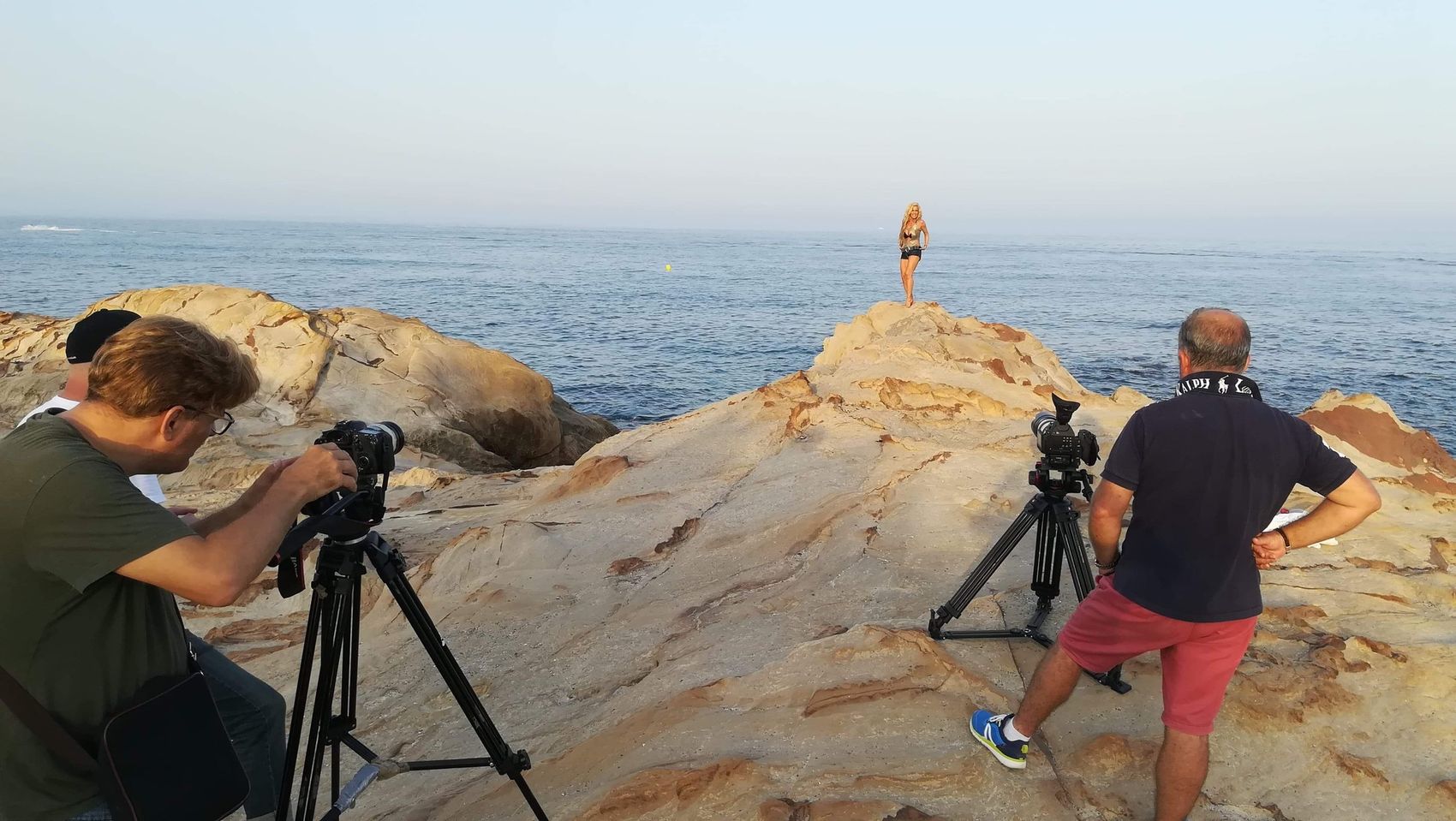 Camera crew shooting on location